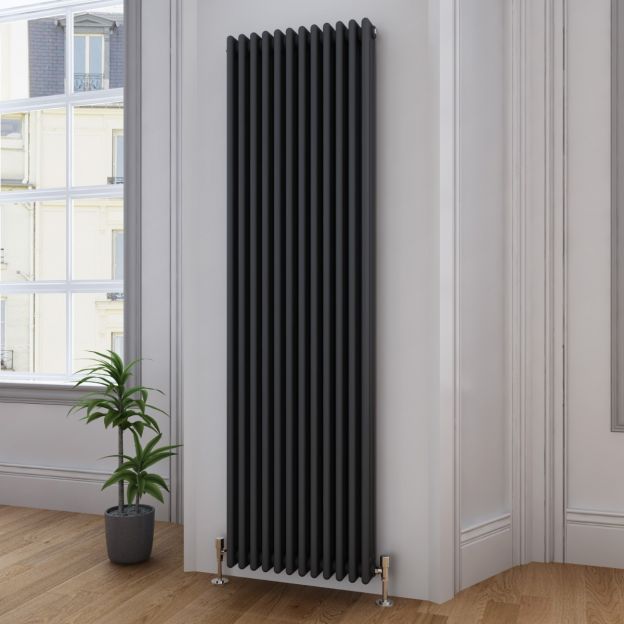 Black Vertical Radiator Heating 3 Column Radiator 1800*382mm