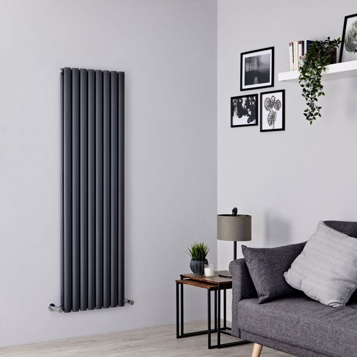 Oval Double Designer Central Heating Vertical Radiator H1600*W236mm